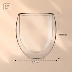 Glas Ice Mit Teeblume 320 Ml Doppelwandiges Borosilikatglas -Haushaltsgerätegeschäft 0007 10040449 de 0007 dimensions