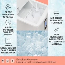 Mr. Silver-Frost Eismaschine 150W Edelstahl Weiß 15kg -Haushaltsgerätegeschäft 10020110 de 0002 usp