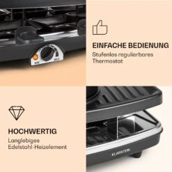 Entrecote 2-in-1 Raclettegrill & Fondue Naturstein 1100W 8 Personen -Haushaltsgerätegeschäft 10022268 de 0004 logo