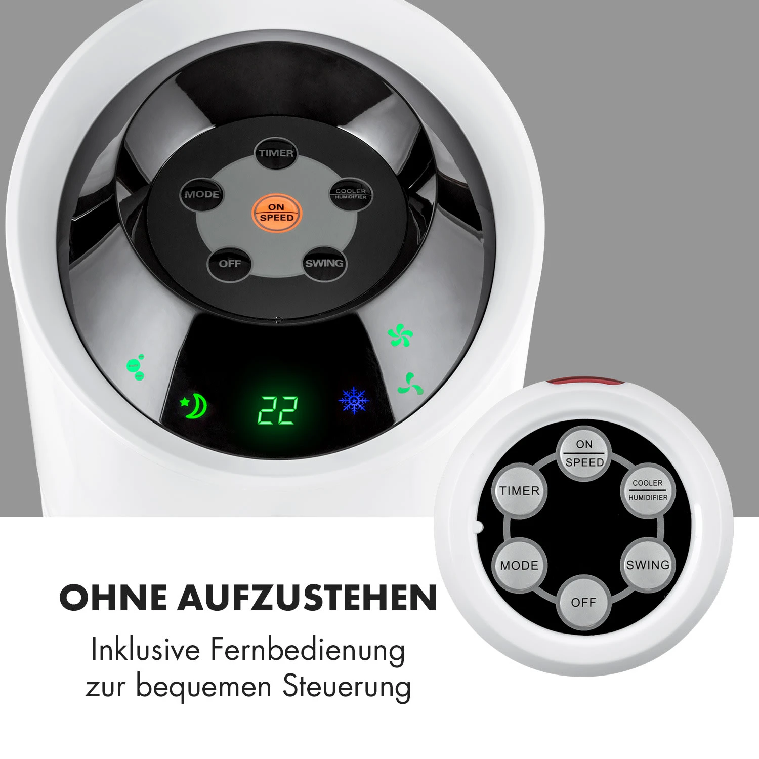 Skyscraper Ice 4-in-1 Luftkühler Ventilator 210 M³/h 30 W Oszillation Mobil Fernbedienung 9 Skyscraper Ice 4-in-1 Luftkühler Ventilator 210 M³/h 30 W Oszillation Mobil Fernbedienung – Bild 7