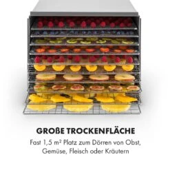 Fruit Jerky Steel 10 Dörrautomat 10 Etagen 1000 W Fläche: 1,5 M² Timer 15 Fruit Jerky Steel 10 Dörrautomat 10 Etagen 1000 W Fläche: 1,5 M² Timer -Haushaltsgerätegeschäft 10028437 de 0006 logo