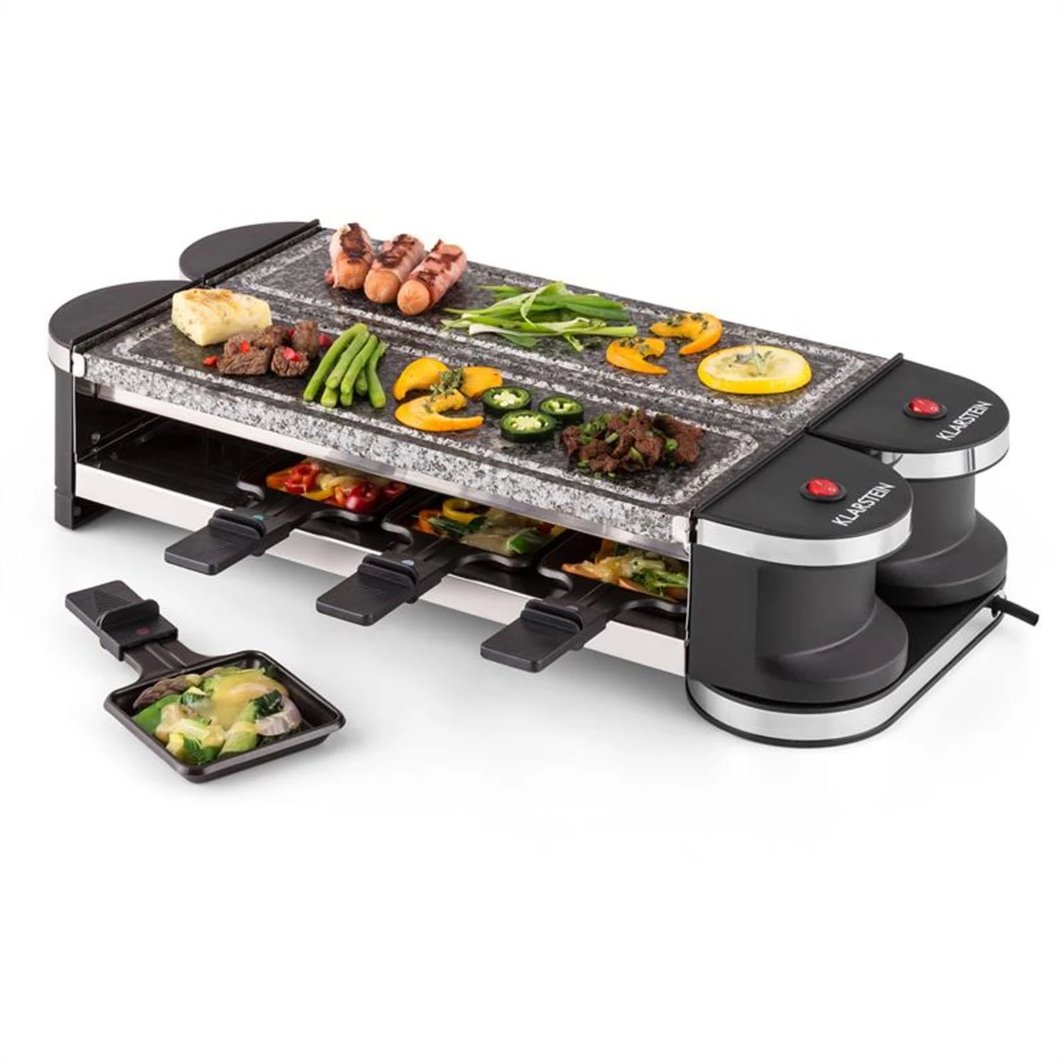 Tenderloin 100 Raclette-Grill 1200 W (2x600W) 8 Personen 2x Naturstein 9 Tenderloin 100 Raclette-Grill 1200 W (2x600W) 8 Personen 2x Naturstein – Bild 7