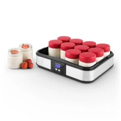 Gaia Joghurtmaker 12 Gläser A 150 Ml Timer Edelstahl -Haushaltsgerätegeschäft 10028636 yy 0009 ambient 09 Klarstein Gaia Joghurtmaker Edelstahl