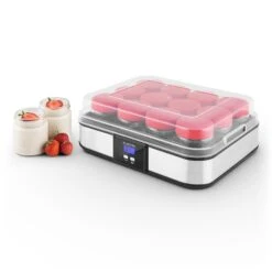 Gaia Joghurtmaker 12 Gläser A 150 Ml Timer Edelstahl -Haushaltsgerätegeschäft 10028636 yy 0010 ambient 10 Klarstein Gaia Joghurtmaker Edelstahl