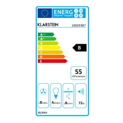 Zelda Dunstabzugshaube Edelstahl 60cm Wandanbau 620 M³/h Touch Timer -Haushaltsgerätegeschäft 10029387 energy label