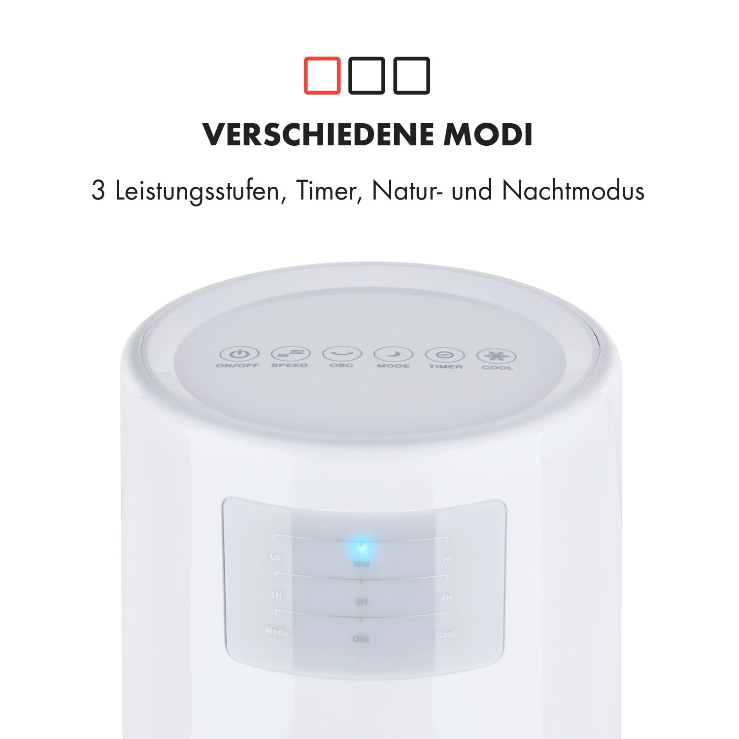 Highrise 3-in-1 Luftkühler Ventilator 35 Watt 3 Geschwindigkeiten 7 Highrise 3-in-1 Luftkühler Ventilator 35 Watt 3 Geschwindigkeiten – Bild 5