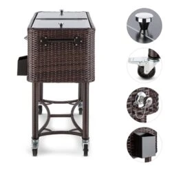 Springbreak Getränkewagen Kühlbox Terrassenkühlwagen 80l Rattandekor -Haushaltsgerätegeschäft 10029648 yy 0003 logo