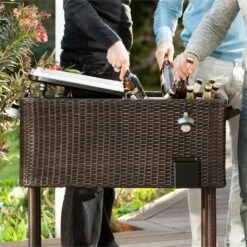 Springbreak Getränkewagen Kühlbox Terrassenkühlwagen 80l Rattandekor -Haushaltsgerätegeschäft 10029648 yy 0004 logo