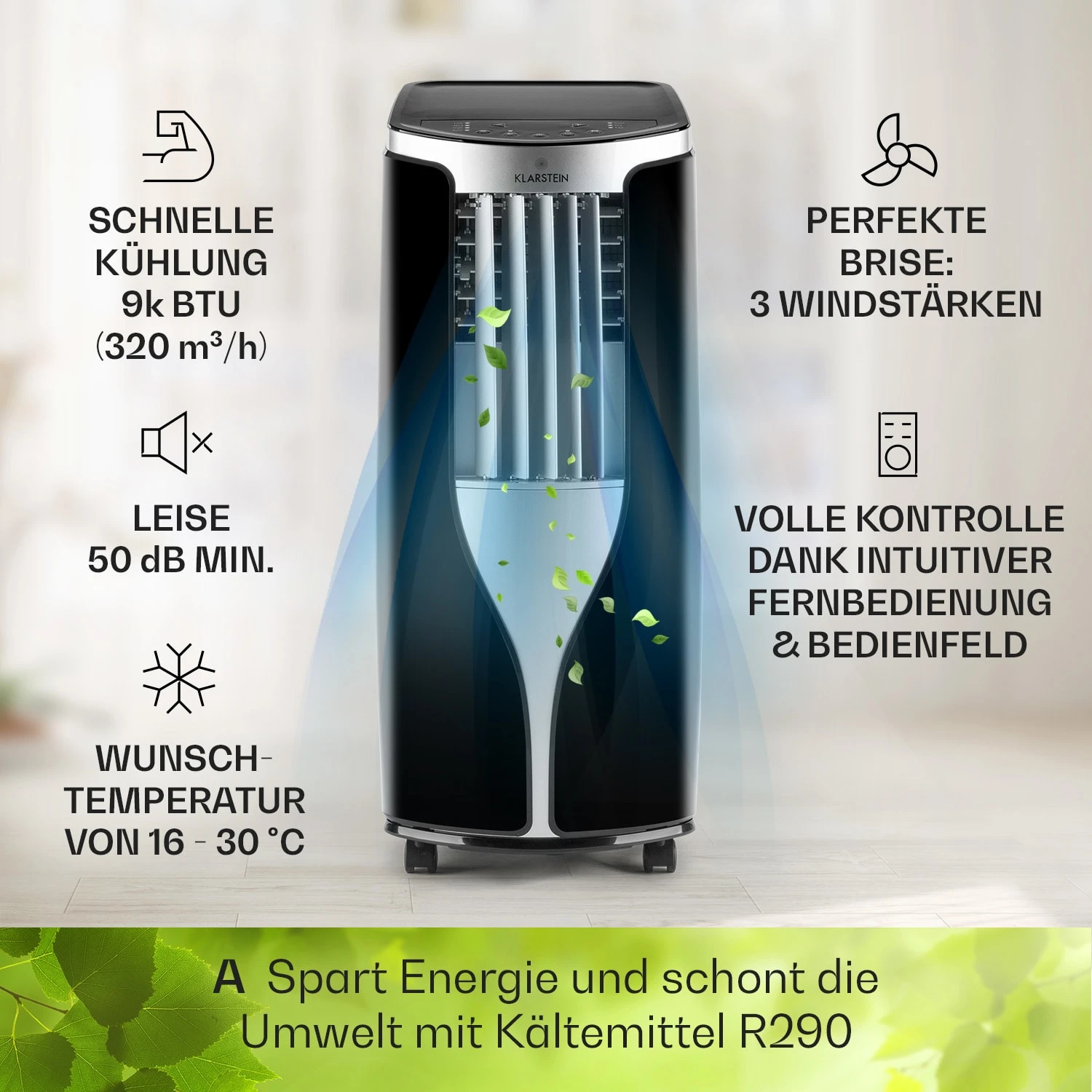 New Breeze 9 Mobile Klimaanlage 9000 BTU / 2,6 KW Timer 5 New Breeze 9 Mobile Klimaanlage 9000 BTU / 2,6 KW Timer – Bild 3