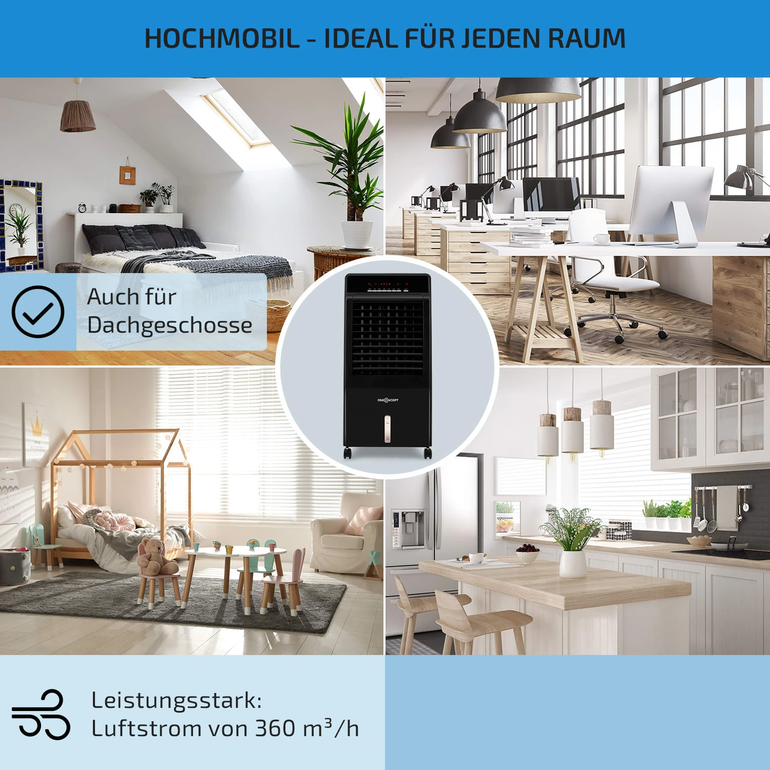 CTR-1 4-in-1 Luftkühler 360 M³/h 65 Watt 8 Liter Fernbedienung Mobil 7 CTR-1 4-in-1 Luftkühler 360 M³/h 65 Watt 8 Liter Fernbedienung Mobil – Bild 5