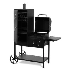 Fleischbrocken Holzkohlegrill Smoker Räucherofen BBQ-Grill Schwarz 15 Fleischbrocken Holzkohlegrill Smoker Räucherofen BBQ-Grill Schwarz -Haushaltsgerätegeschäft 10030554 yy 0007 front Professional charcoal grill and smoker