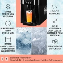Ice Volcano 2G Eismaschine LED 12kg Je 24h 2l 6-12min Schwarz -Haushaltsgerätegeschäft 10030844 DE 0002 usp