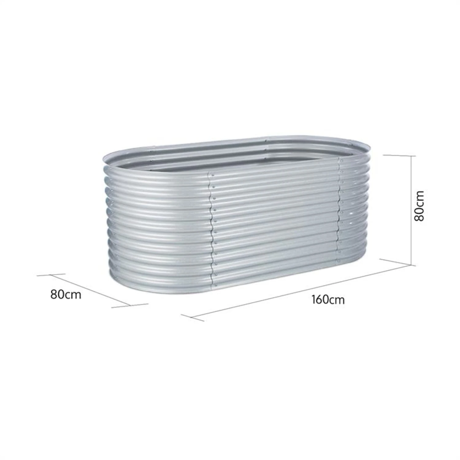 High Grow Hochbeet Gartenbeet 1,6m Zink-Alu-Beschichtung Silber 7 High Grow Hochbeet Gartenbeet 1,6m Zink-Alu-Beschichtung Silber – Bild 5