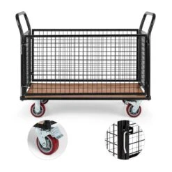 Loadster Gitterwagen Rollwagen Magazinwagen Max.500kg Holzboden 8 Loadster Gitterwagen Rollwagen Magazinwagen Max.500kg Holzboden -Haushaltsgerätegeschäft 10031241 yy 0003 detail Waldbeck Loadster Gitterwagen Rollwagen schwarz reedit