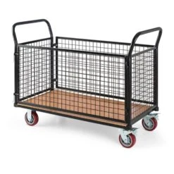 Loadster Gitterwagen Rollwagen Magazinwagen Max.500kg Holzboden 9 Loadster Gitterwagen Rollwagen Magazinwagen Max.500kg Holzboden -Haushaltsgerätegeschäft 10031241 yy 0004 front Waldbeck Loadster Gitterwagen Rollwagen schwarz reedit