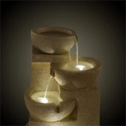 Korinth Zierbrunnen Gartenbrunnen 3W Solar LED Sandsteinoptik -Haushaltsgerätegeschäft 10031399 yy 0003 detail Blumfeldt Korinth Zierbrunnen 3W Sandsteinoptik