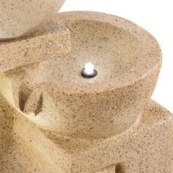 Korinth Zierbrunnen Gartenbrunnen 3W Solar LED Sandsteinoptik -Haushaltsgerätegeschäft 10031399 yy 0004 detail Blumfeldt Korinth Zierbrunnen 3W Sandsteinoptik