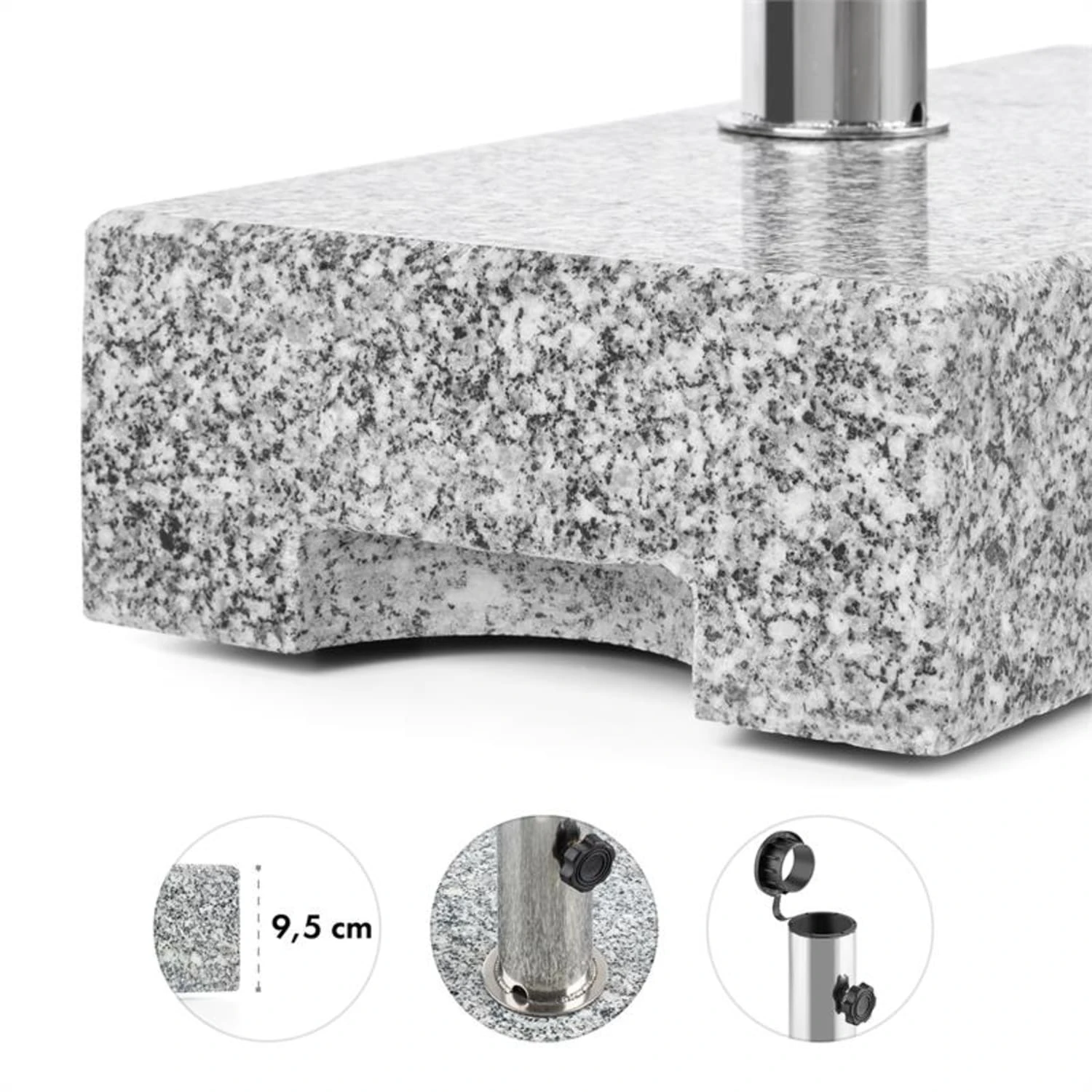 Schirmherr 25HSQ Sonnenschirmständer 25 Kg Balkon Grau Poliert 6 Schirmherr 25HSQ Sonnenschirmständer 25 Kg Balkon Grau Poliert – Bild 4