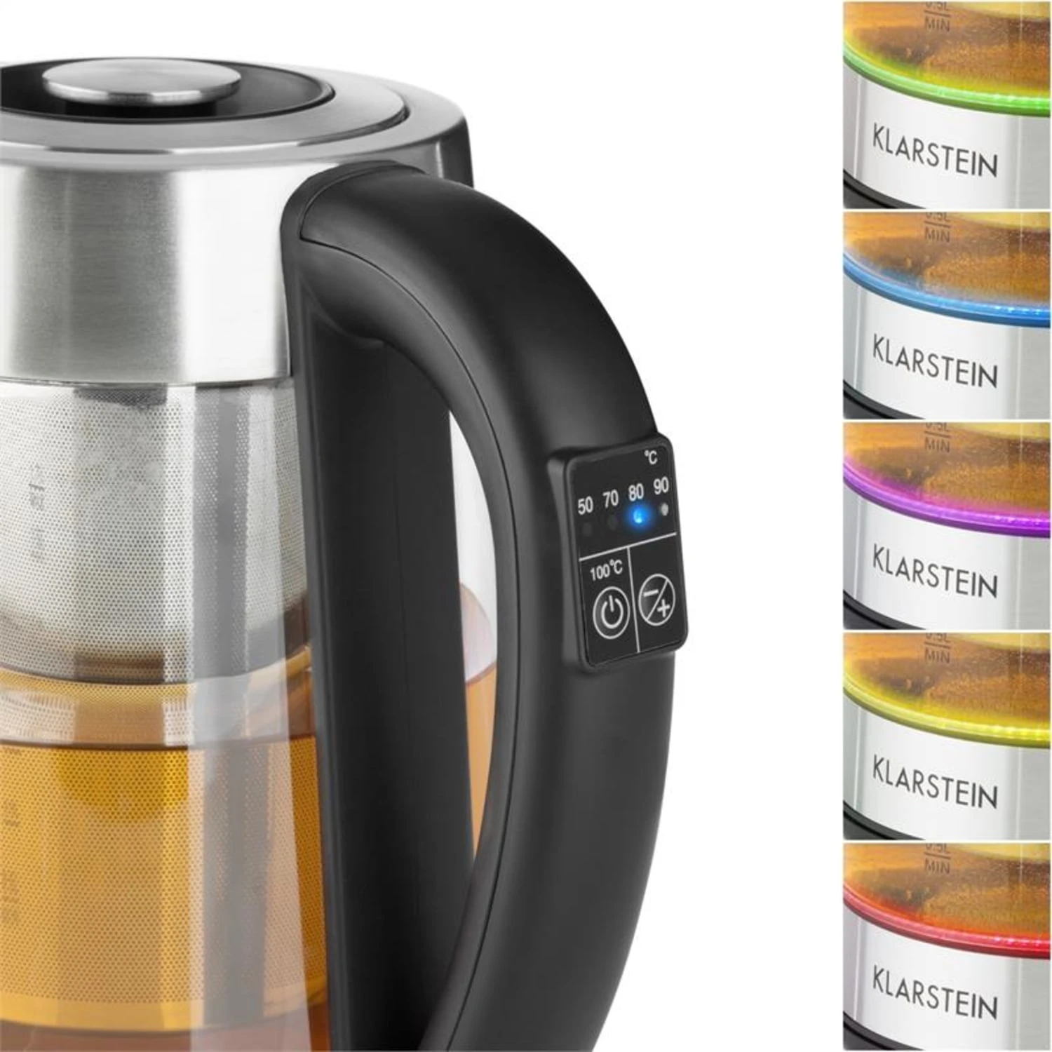 Ostfriese Wasserkocher 2-in-1 Teekocher 1,7L 2200W LED Edelstahl Glas 6 Ostfriese Wasserkocher 2-in-1 Teekocher 1,7L 2200W LED Edelstahl Glas – Bild 4