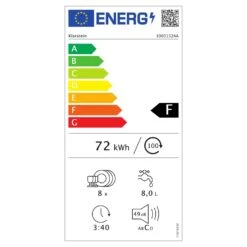 Amazonia 8 Geschirrspülmaschine 1620 Watt 8 Maßgedecke 49 DB Aquastop -Haushaltsgerätegeschäft 10031524 energy label