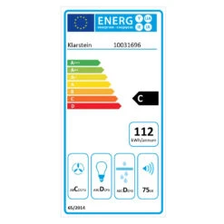 Secret Service Deckenhaube Dunstabzugshaube 220W Touch Glas LED Weiß -Haushaltsgerätegeschäft 10031696 energy label