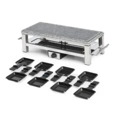 Schmelzlette Raclette 1500W Naturstein-Platte Edelstahlgehäuse -Haushaltsgerätegeschäft 10032028 yy 0004 detail Klarstein Schmelzlette Raclette 1500W Edelstahl