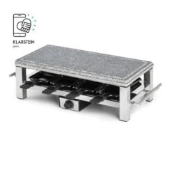 Schmelzlette Raclette 1500W Naturstein-Platte Edelstahlgehäuse -Haushaltsgerätegeschäft 10032028 yy 0007 logo Klarstein Schmelzlette Raclette 1500W Edelstahl