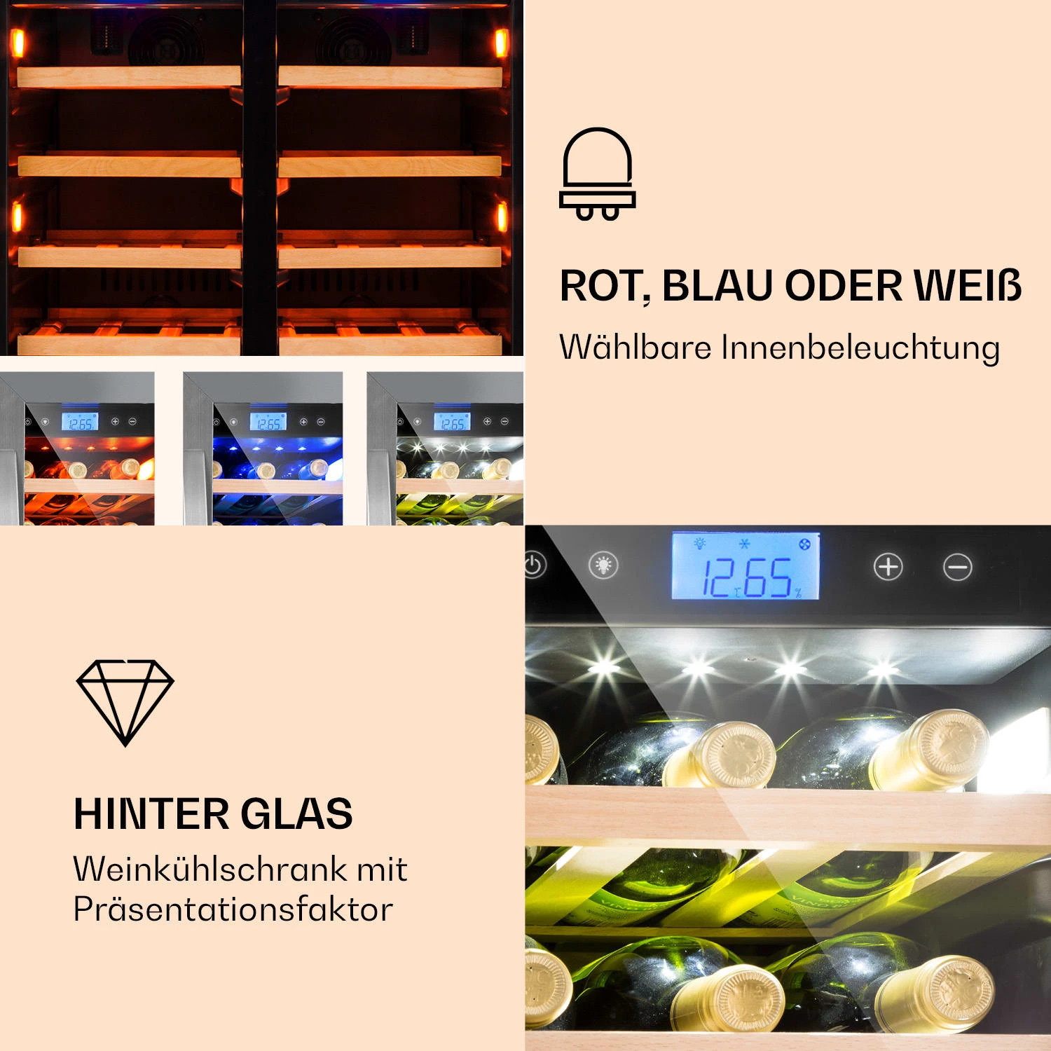 Vinovilla 42 Twin Built-In Duo Weinkühlschrank 2 Zonen 126l 42 Fl Glas 5 Vinovilla 42 Twin Built-In Duo Weinkühlschrank 2 Zonen 126l 42 Fl Glas – Bild 3