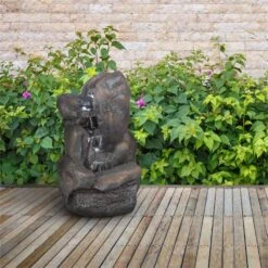 Felsquell Solar-Kaskadenbrunnen Akkubetrieb 2 KW Solarpanel 3 LEDs -Haushaltsgerätegeschäft 10032286 yy 0002 ambient Blumfeldt Felsquell Solar Kaskadenbrunnen