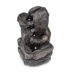 Felsquell Solar-Kaskadenbrunnen Akkubetrieb 2 KW Solarpanel 3 LEDs -Haushaltsgerätegeschäft 10032286 yy 0004 detail Blumfeldt Felsquell Solar Kaskadenbrunnen