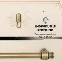 Victoria Einbaubackofen Retro-Design 9 Funktionen 50-250°C Elfenbein -Haushaltsgerätegeschäft 10032485 de 0005 logo