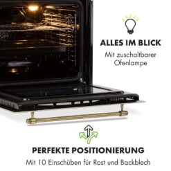 Victoria Einbaubackofen Retro-Design 9 Funktionen 50-250°C Elfenbein -Haushaltsgerätegeschäft 10032485 de 0007 logo