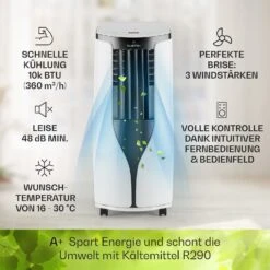 New Breeze ECO Mobile Klimaanlage 10.000 BTU / 2,9 KW EEK A+ -Haushaltsgerätegeschäft 10032511 de 0003 usp