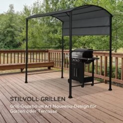 Steakhouse Grilldach 220x215x140cm PE 180 G/m² Flammhemmend Stahl Grau -Haushaltsgerätegeschäft 10032523 de 0005 logo