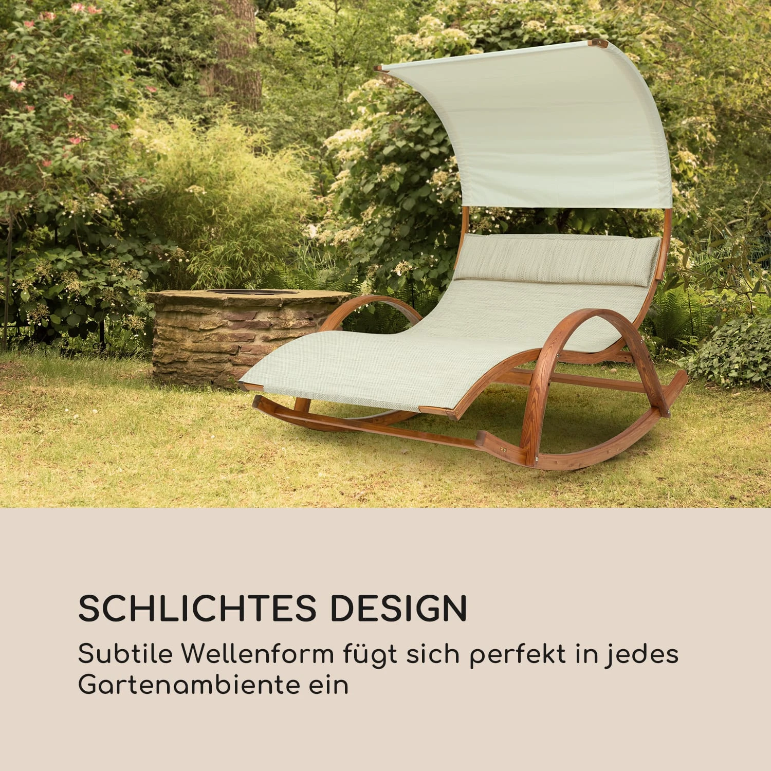 Mauritius Schwingliege Mit Dach ComfortMesh 180kg Max.wetterfest Creme 10 Mauritius Schwingliege Mit Dach ComfortMesh 180kg Max.wetterfest Creme – Bild 8