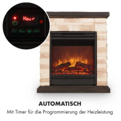Kaprun Elektrischer Kamin 1800W Steindekor Polystone Fernbedienung -Haushaltsgerätegeschäft 10032596 de 0005 logo