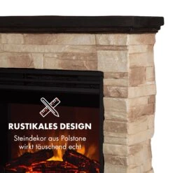 Kaprun Elektrischer Kamin 1800W Steindekor Polystone Fernbedienung -Haushaltsgerätegeschäft 10032596 de 0006 logo