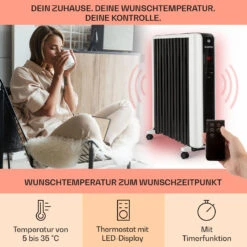 Thermaxx 2500 Ölradiator 2500W 5-35° C 24h-Timer Weiß/schwarz -Haushaltsgerätegeschäft 10032775 de 0003 usp