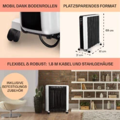 Thermaxx 2500 Ölradiator 2500W 5-35° C 24h-Timer Weiß/schwarz -Haushaltsgerätegeschäft 10032775 de 0006 usp