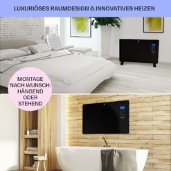 Norderney Konvektions-Heizgerät Thermostat Timer 2000W 30m² Schwarz -Haushaltsgerätegeschäft 10032789 de 0007 usp