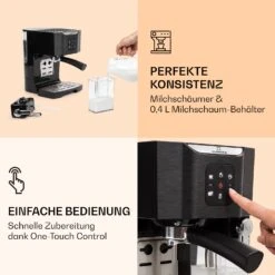 BellaVita Kaffeemaschine 3-in-1 1450 W 20 Bar Milchschäumer 10 BellaVita Kaffeemaschine 3-in-1 1450 W 20 Bar Milchschäumer -Haushaltsgerätegeschäft 10032807 de 0003 logo