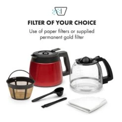 Aromatica II Duo Kaffeemaschine, Integriertes Mahlwerk, 1,25 L, Rot -Haushaltsgerätegeschäft 10032866 yy 0004 logo Klarstein Aromatica II Duo Kaffeemaschine rot