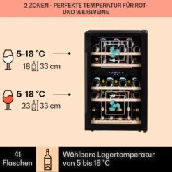 Barossa 40 Duo Weinkühlschrank 2 Zonen 41 Flaschen Glastür Touch LED 11 Barossa 40 Duo Weinkühlschrank 2 Zonen 41 Flaschen Glastür Touch LED -Haushaltsgerätegeschäft 10032924 de 0003 usp