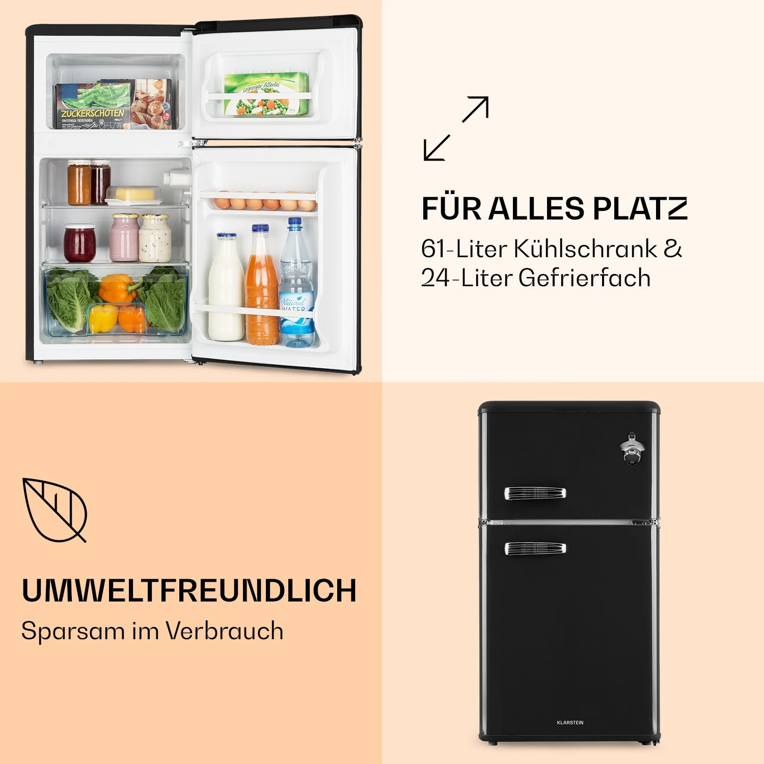 Irene Kühl- & Gefrierkombination 85 Liter Retro-Design 6 Irene Kühl- & Gefrierkombination 85 Liter Retro-Design – Bild 4