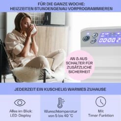 Hot Spot Slimcurve Heizgerät 80x40cm 40m² 2000W 5-40°C LED IP24 Weiß -Haushaltsgerätegeschäft 10033016 de 0003 usp