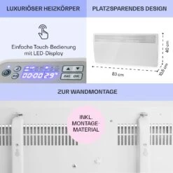 Hot Spot Slimcurve Heizgerät 80x40cm 40m² 2000W 5-40°C LED IP24 Weiß -Haushaltsgerätegeschäft 10033016 de 0006 usp
