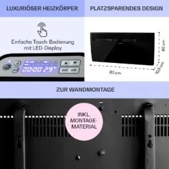 Hot Spot Slimcurve Heizgerät 80x40cm 40m² 2000W 5-40°C LED IP24 -Haushaltsgerätegeschäft 10033017 de 0006 usp
