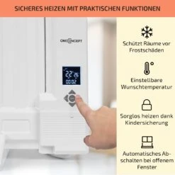 Wallander Ölradiator 800W Thermostat Ölheizung Ultraflach Weiß -Haushaltsgerätegeschäft 10033100 de 0004 usp