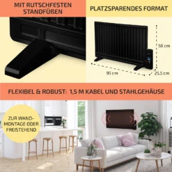 Wallander Ölradiator 800W Thermostat Ölheizung Ultraflach Schwarz -Haushaltsgerätegeschäft 10033101 de 0006 usp