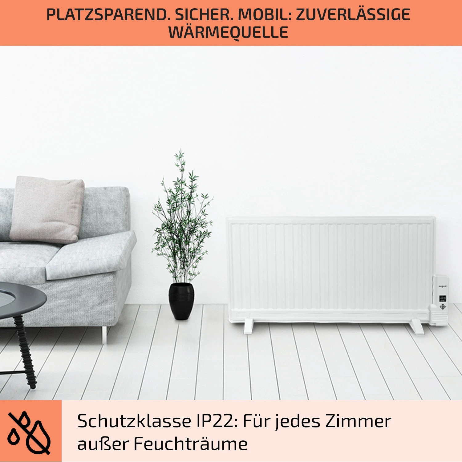Wallander Ölradiator 1000W Thermostat Ölheizung Ultraflach Weiß 9 Wallander Ölradiator 1000W Thermostat Ölheizung Ultraflach Weiß – Bild 7